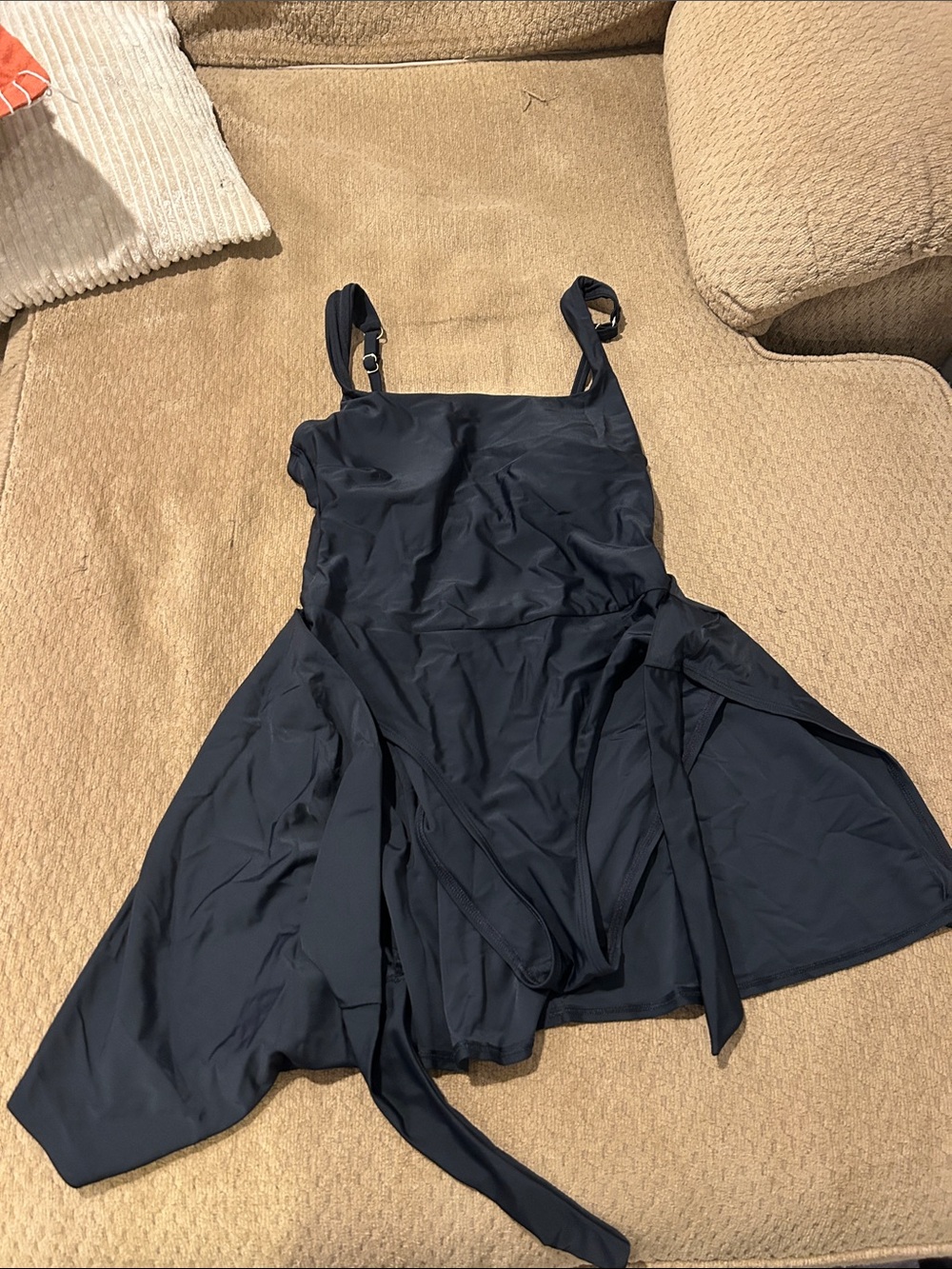 Navy Blue Swimdress with Adjustable Straps